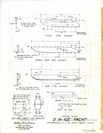 Drawing, Technical - Official Plans - DN Ice Yacht
International DN Ice Yacht Racing Association