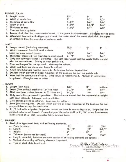 Specification - International DN Ice Yacht Racing Association 
Official Specifications - June, 1967