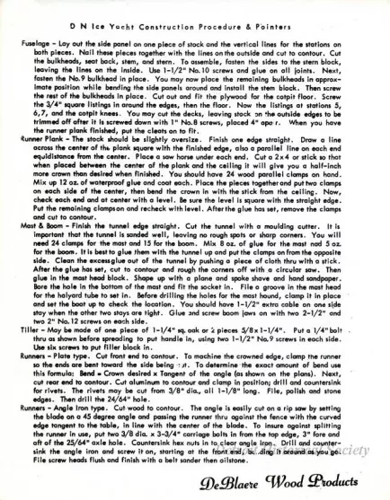 Specification - DN Ice Yacht Construction Procedure & Ponters