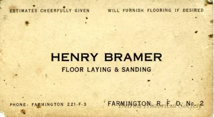 Card, Business - Henry Bramer
Floor Laying & Sanding