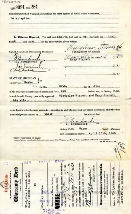 Indenture - Warranty Deed