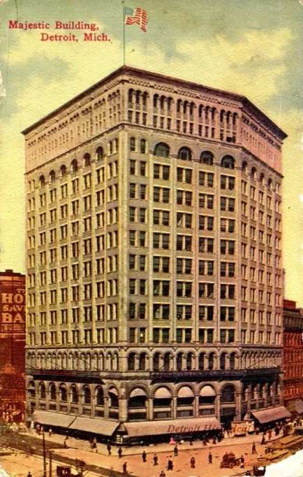 Postcard - Majestic Building, Detroit, Mich.