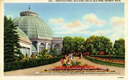 Postcard - 207 - Horticultural Building, Belle Isle Park, Detroit, Mich.