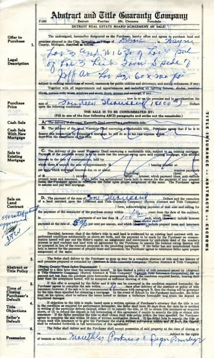 Agreement - Abstract and Title Guaranty Company