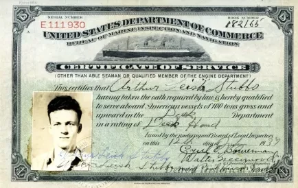 Book, Discharge - United States Department of Commerce Discharge Book No. 182165