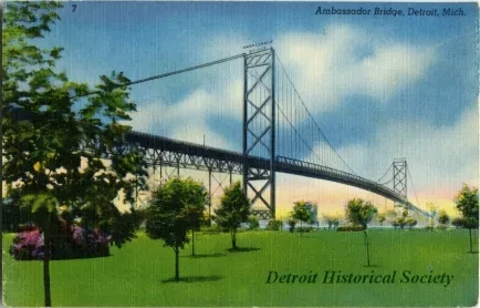 Postcard - Ambassador Bridge, Detroit, Mich.