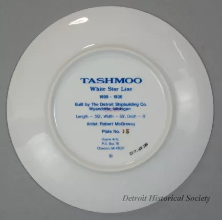 Plate, Commemorative - Tashmoo