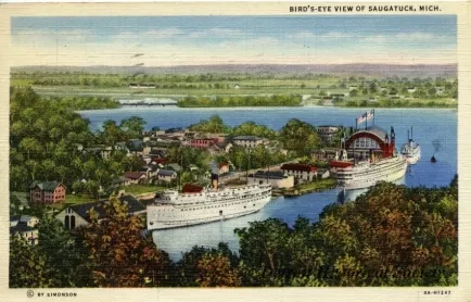 Postcard - Bird's-Eye View of Saugatuck, Mich.