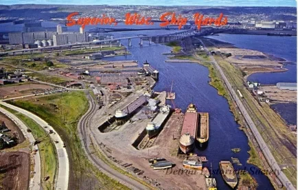 Postcard - Superior, Wisc. Ship Yards