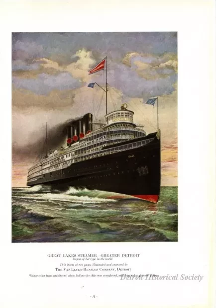 Print - A. Great Lakes Steamer - Greater Detroit
B. Xylotones