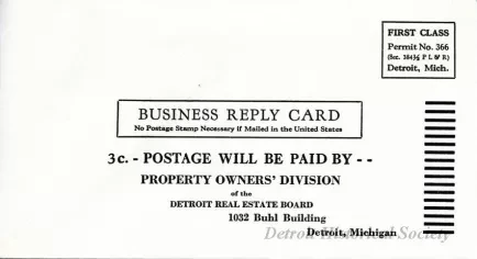 Ballot - Official Ballot for Board of Directors 
of Property Owners' Division of Detroit Real Estate Board