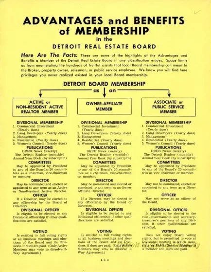 Booklet - Advantages and Benefits of Membership
in the Detroit Real Estate Board
