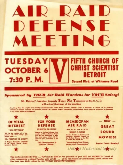 Poster - Air Raid Defense Meeting