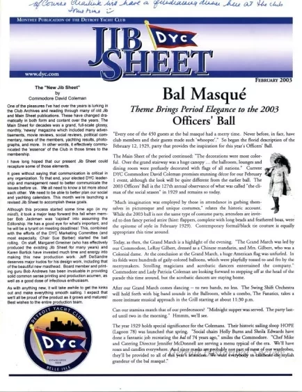 Newsletter - Jib Sheet