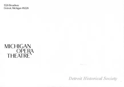 Envelope - Michigan Opera Theatre