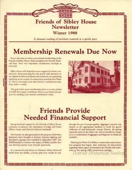 Newsletter - Friends of Sibley House Newsletter