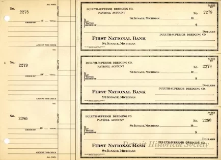 Check, Bank - Duluth-Superior Dredging Company