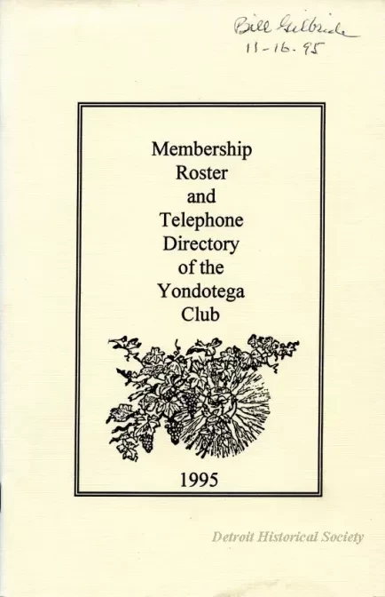 Roster - Membership Roster and Telephone Directory of the Yondotega Club, 1995
