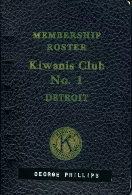 Roster - Membership Roster
Kiwanis Club No. 1, Detroit