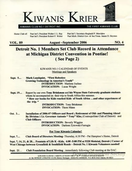 Newsletter - Kiwanis Krier