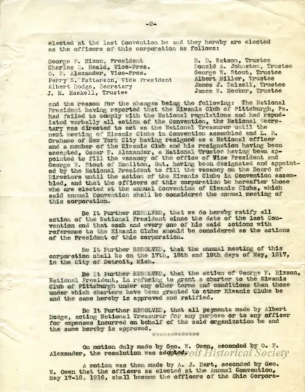 Minutes - Minutes - International Kiwanis Convention
Cleveland, May 1, 1917