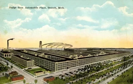 Postcard - Dodge Bros. Automobile Plant, Detroit, Mich.