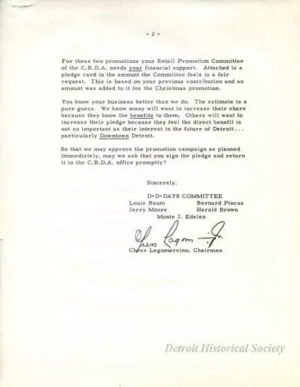 Letter - News Bulletin
Central Business District Association