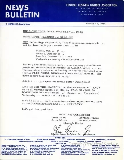 Letter - News Bulletin
Central Business District Association