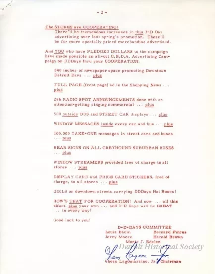 Letter - News Bulletin
Central Business District Association