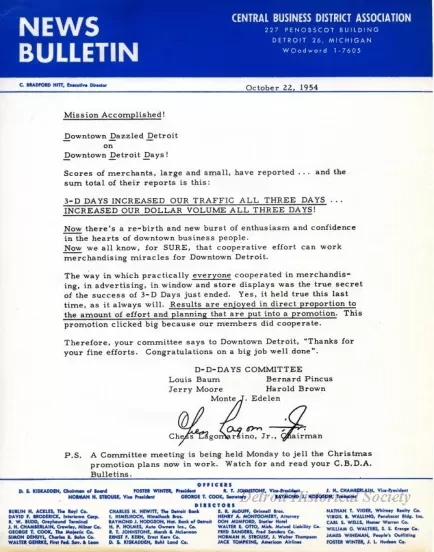 Letter - News Bulletin
Central Business District Association