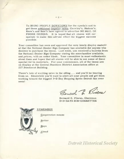 Letter - News Bulletin
Central Business District Association