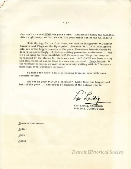 Letter - News Bulletin
Central Business District Association