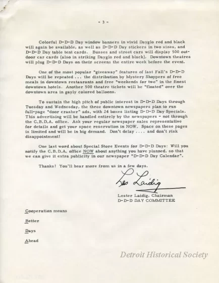 Letter - News Bulletin
Central Business District Association