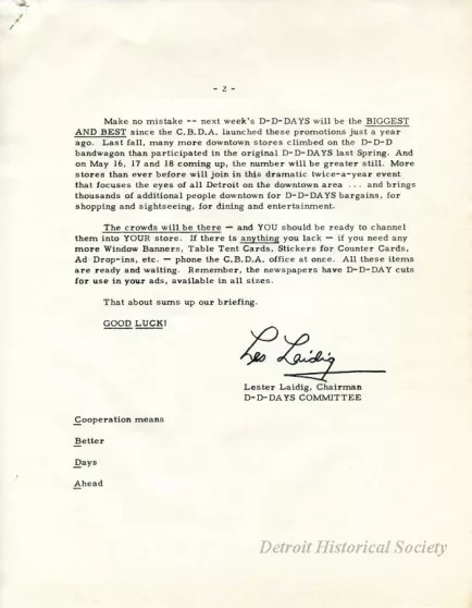 Letter - News Bulletin
Central Business District Association