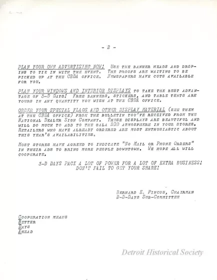 Letter - News Bulletin
Central Business District Association