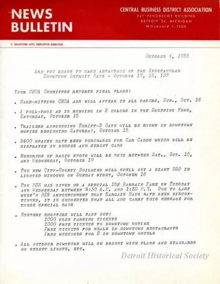 Letter - News Bulletin
Central Business District Association