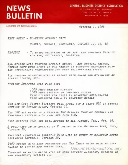 Letter - News Bulletin
Central Business District Association