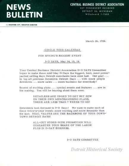 Letter - News Bulletin
Central Business District Association