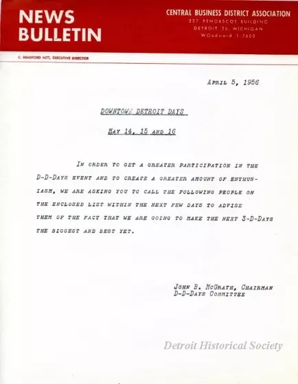 Letter - News Bulletin
Central Business District Association