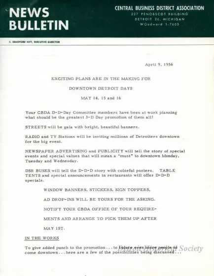 Letter - News Bulletin
Central Business District Association