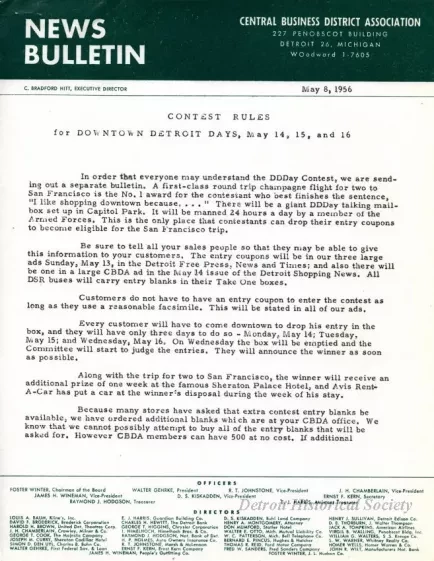 Letter - News Bulletin
Central Business District Association