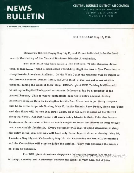 Letter - News Bulletin
Central Business District Association