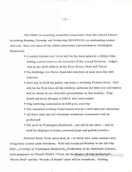 Letter - News Bulletin
Central Business District Association