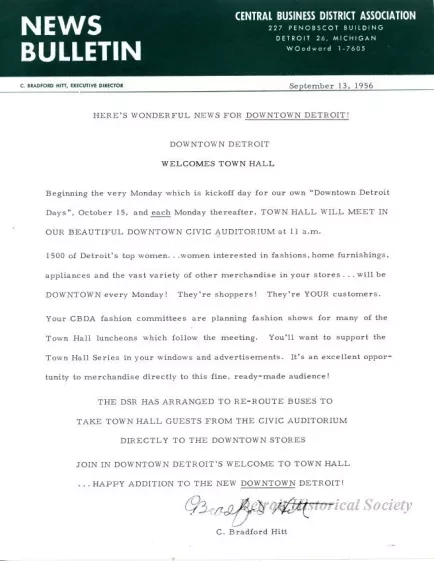 Letter - News Bulletin
Central Business District Association