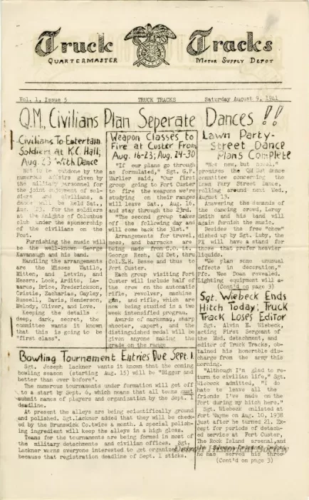 Newsletter - Truck Tracks, Vol. I, Issue 5