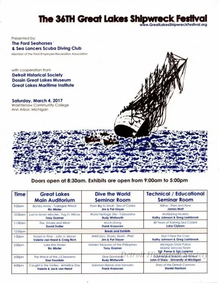 Program - 36th Great Lakes Shipwreck Festival