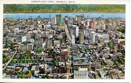 Postcard - Aeroplane View, Detroit Mich.
