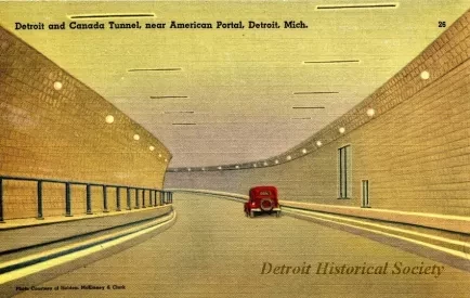 Postcard - Detroit and Canda Tunnel, near American Portal, Detroit, Mich.