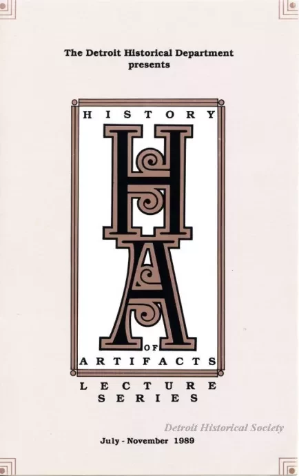 Announcement - History of Artifacts Lecture Series