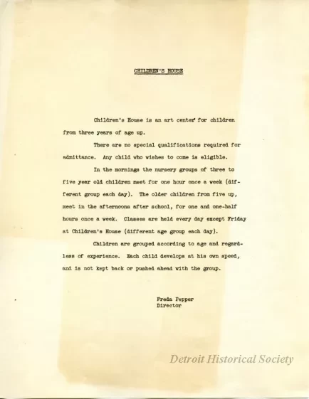 Manuscript - Children's House